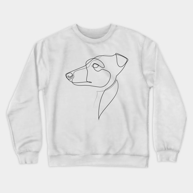 Whippet - one line drawing Crewneck Sweatshirt by addillum